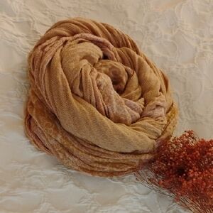 Soutache Light Brown Women's Scarf - Soft Fashion Wrap 100% Cotton